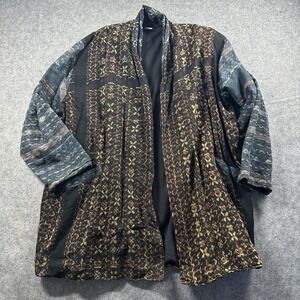 LAISE ADZER Kimono Jacket One Size Tribal Art to Wear Lagenlook